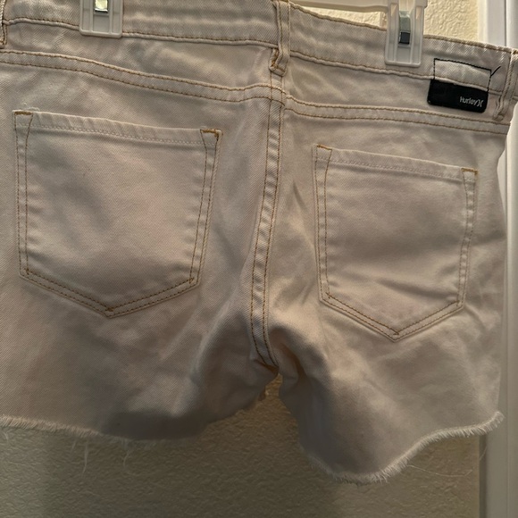 Hurley White Denim Women Shorts - Picture 2 of 4